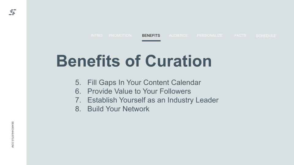 Benefits of curating