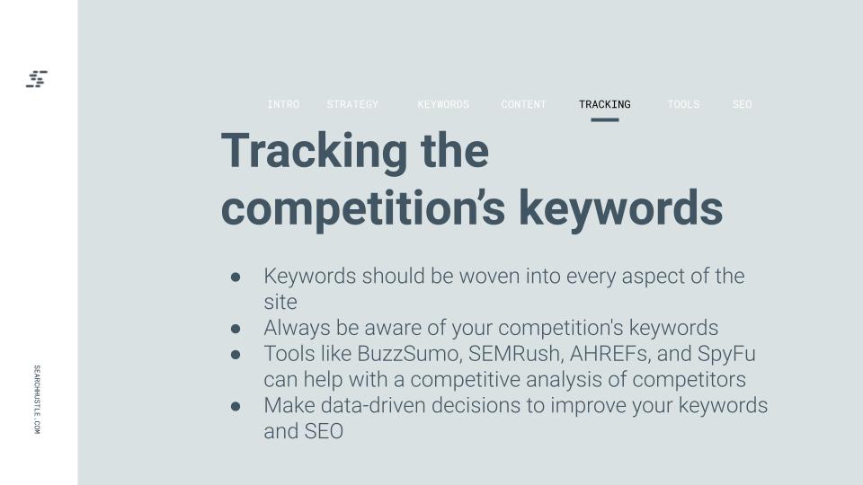 Tracking the competitions keywords