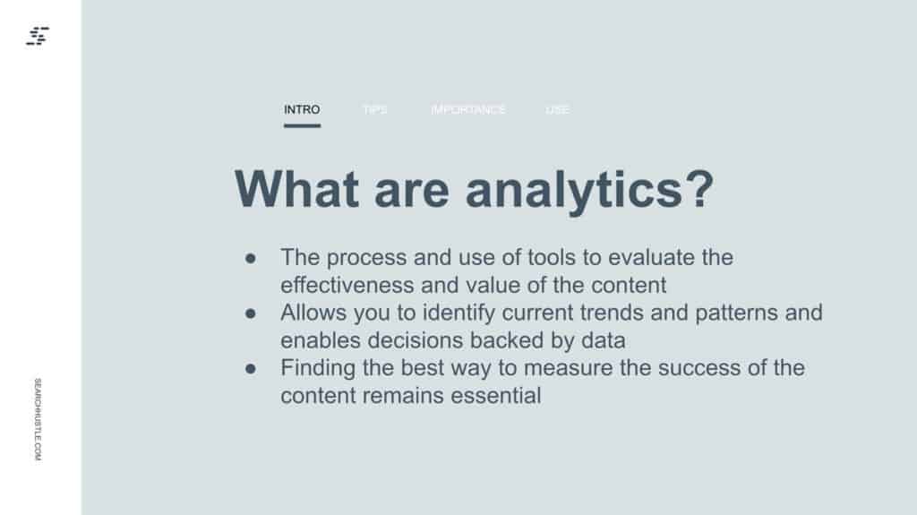 What are analytics