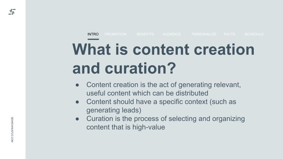 What is content creation and cruration