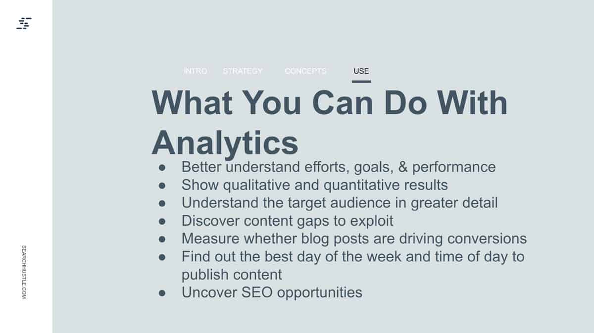 What you can do with analytics