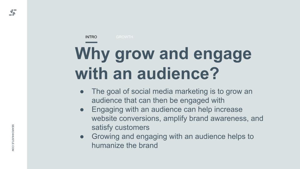why grow and engage with an audience