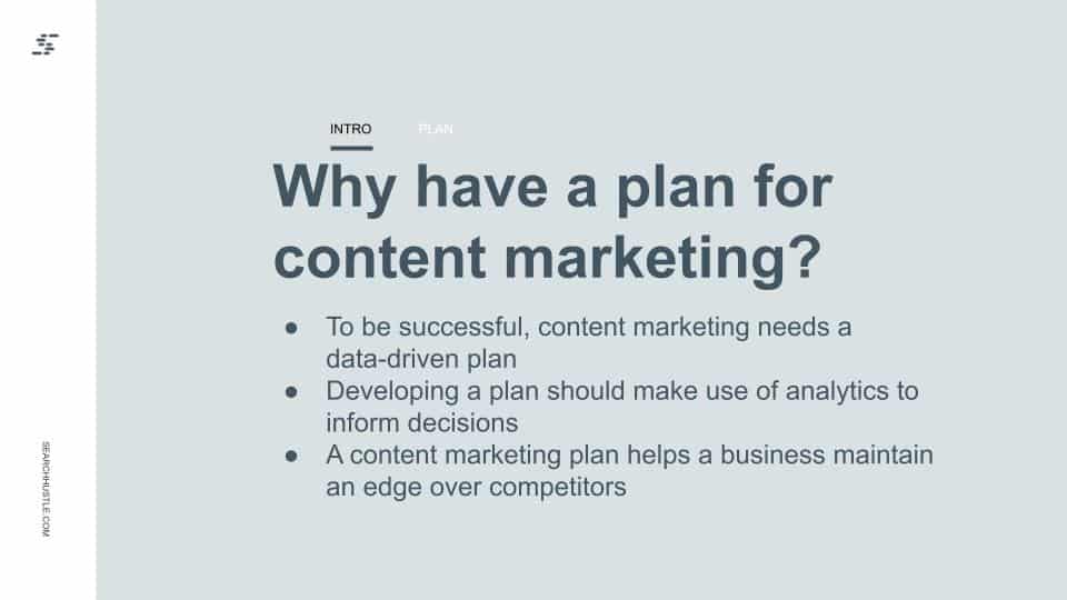 why have a plan for content marketing