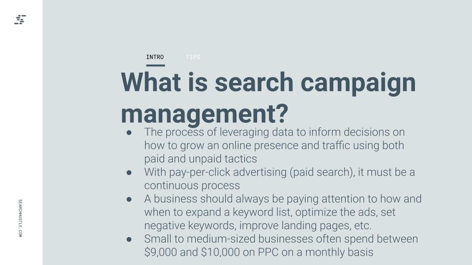 what is search campaign management