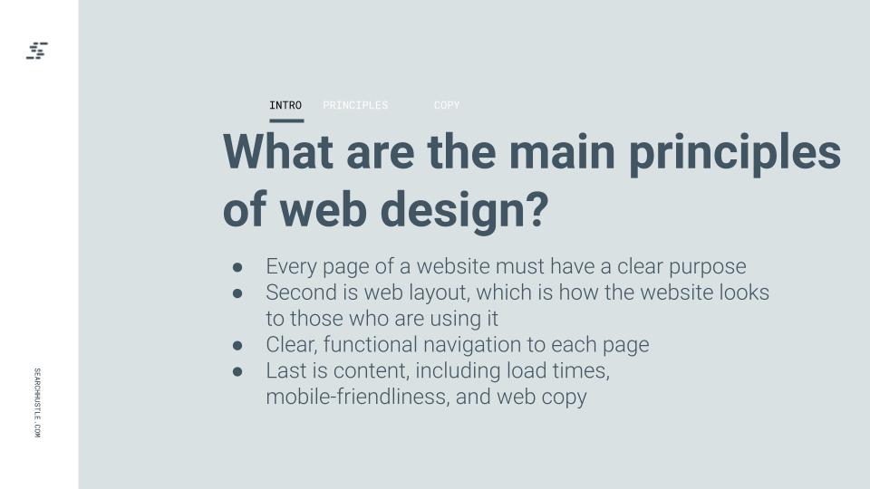 what are the main principles of web design