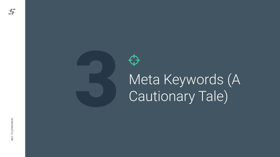 Meta Keywords A Cautionary Tale