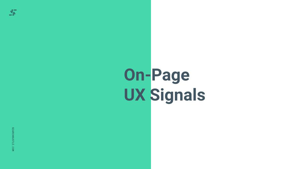 On Page UX Signals