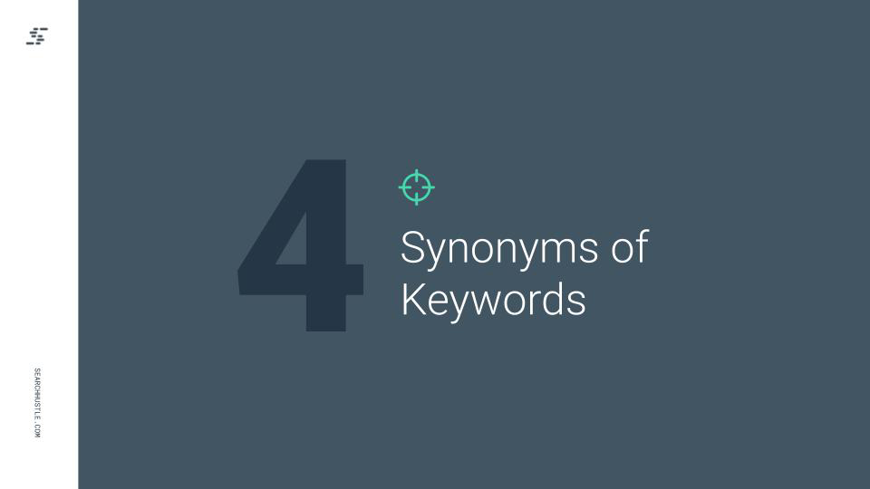 Search Hustle Synonyms of Keywords