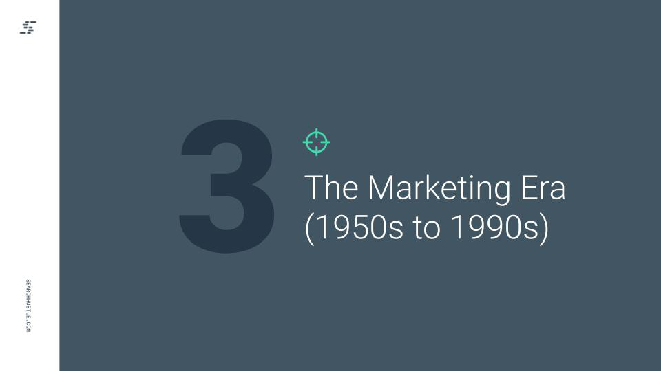 The Marketing Era 1950s to 1990s