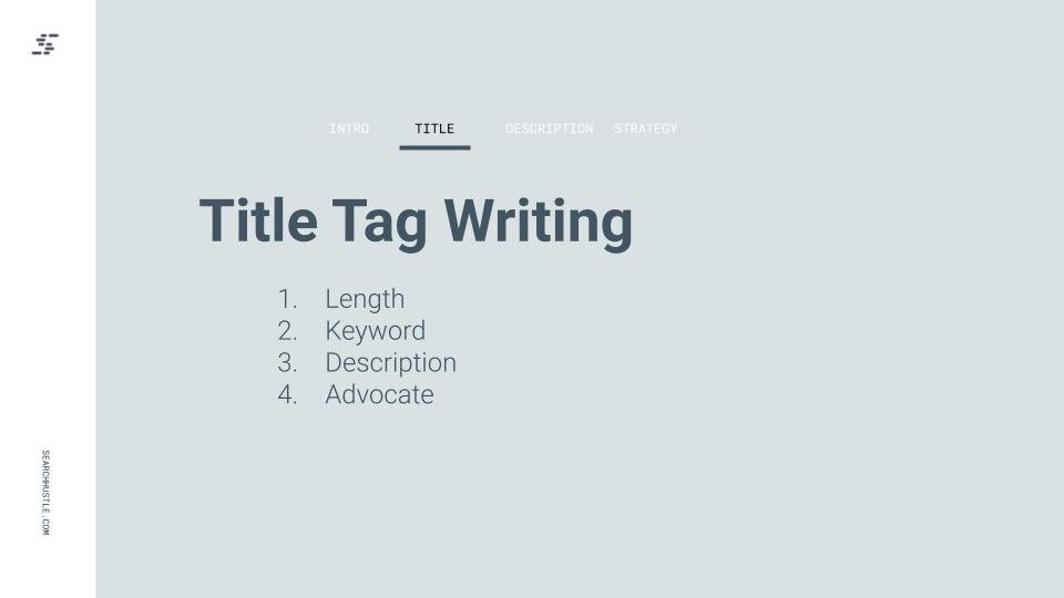 Title Tag Writing