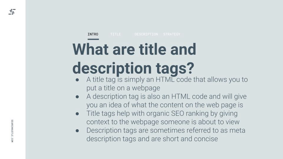 What are title and description tags