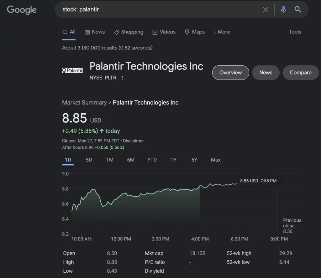 Stock Search Operator Example